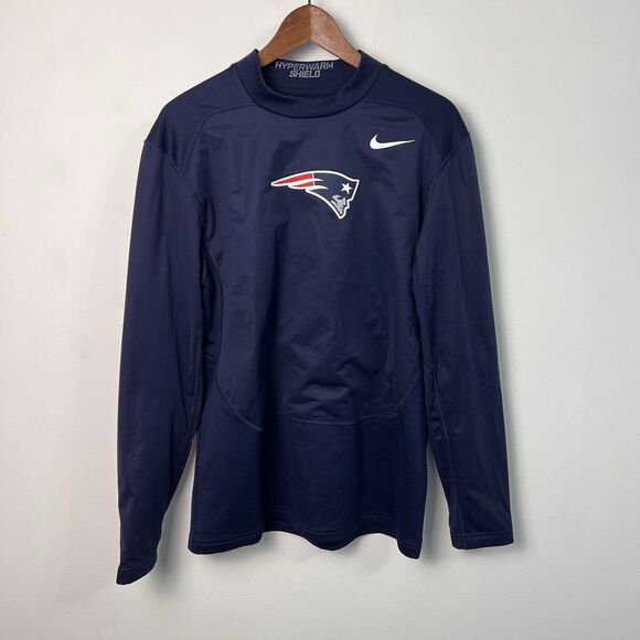 Nike Hyperwarm Shield Shirt New England Patriots NFL On Field Long Sleeve Men L - Picture 1 of 6